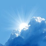 Perfectly blue - Sun behind the cloud