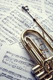Brass Elegance on Music Sheets
