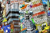 Cityscape Collage in Vivid Hues