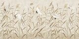 Elegant Birds in Flight Amid Tall Grasses