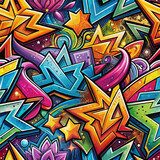 Energetic Urban Street Art Pattern