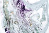 Fluid Marble Swirls with Gold Accents