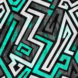 Intricate Urban Maze in Turquoise and Black