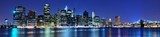 Nighttime City Skyline with Reflections