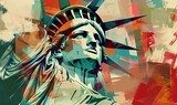 Vibrant Liberty in Abstract Brushstrokes