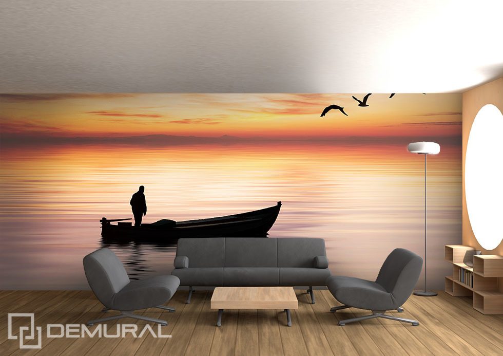 Lonely voyage Living room wallpaper mural Photo wallpapers Demural