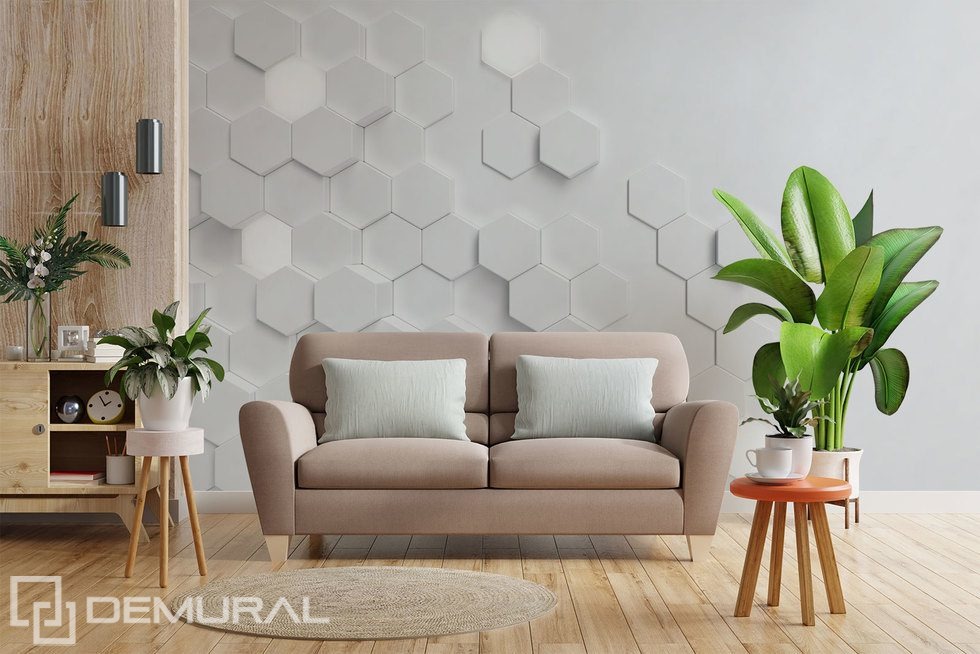 The discreet charm of an asymmetrical 3D effect Three-dimensional wallpaper, mural Photo wallpapers Demural