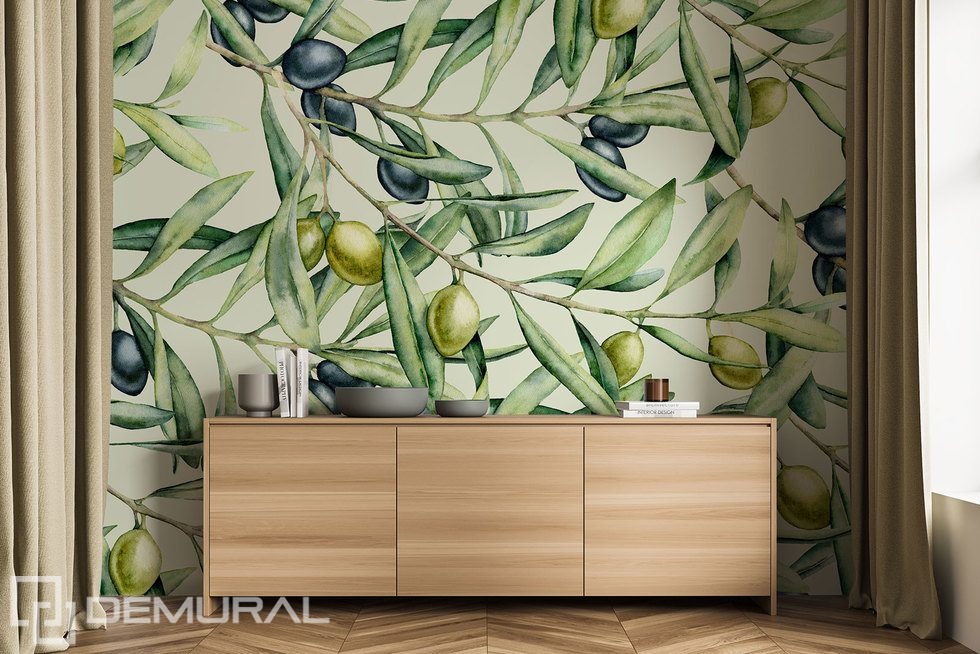 In an olive grove Living room wallpaper mural Photo wallpapers Demural