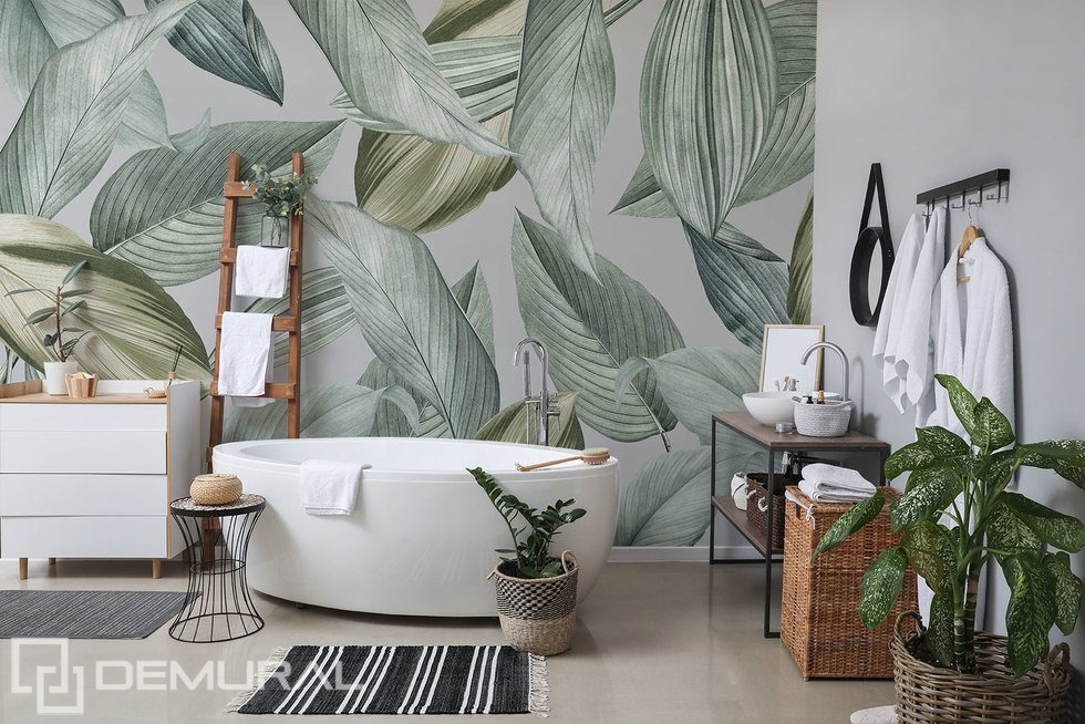 Leafy coolness Bathroom wallpaper mural Photo wallpapers Demural
