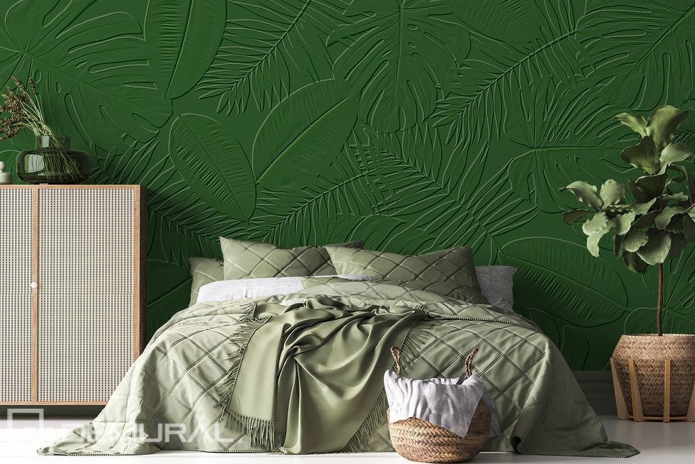 Embossed jungle Bedroom wallpaper mural Photo wallpapers Demural