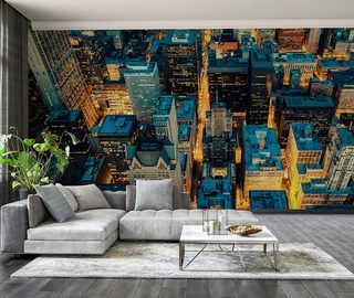 the evening city as seen from above living room wallpaper mural photo wallpapers demural