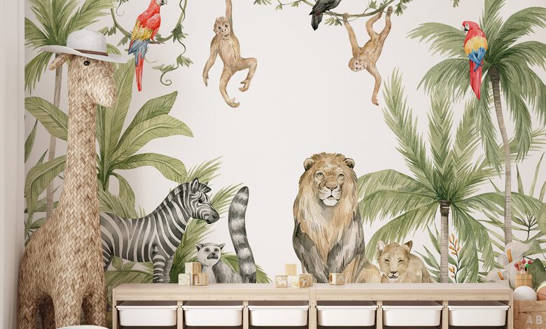 safari has come to you childs room wallpaper mural photo wallpapers demural