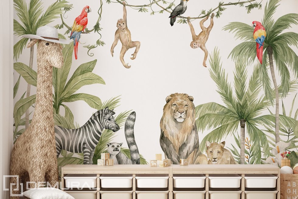 Safari has come to you Child's room wallpaper mural Photo wallpapers Demural
