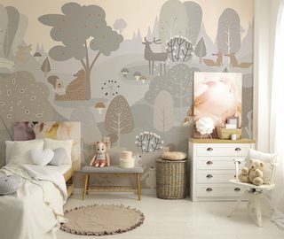 in a fairy tale forest childs room wallpaper mural photo wallpapers demural