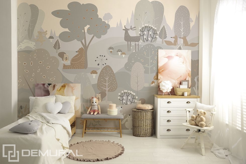 In a fairy-tale forest Child's room wallpaper mural Photo wallpapers Demural