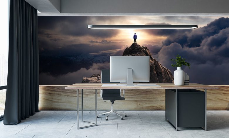 standing on top of the world office wallpaper mural photo wallpapers demural