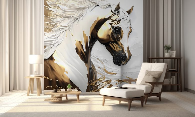 a horse with flowing mane animals wallpaper mural photo wallpapers demural