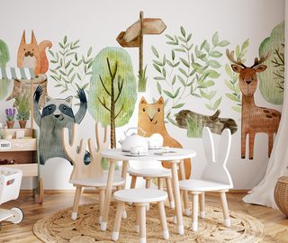 your childs new friends childs room wallpaper mural photo wallpapers demural