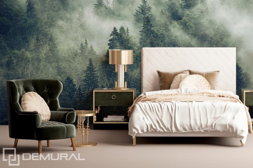 When there is fog over the mountains Bedroom wallpaper mural Photo wallpapers Demural