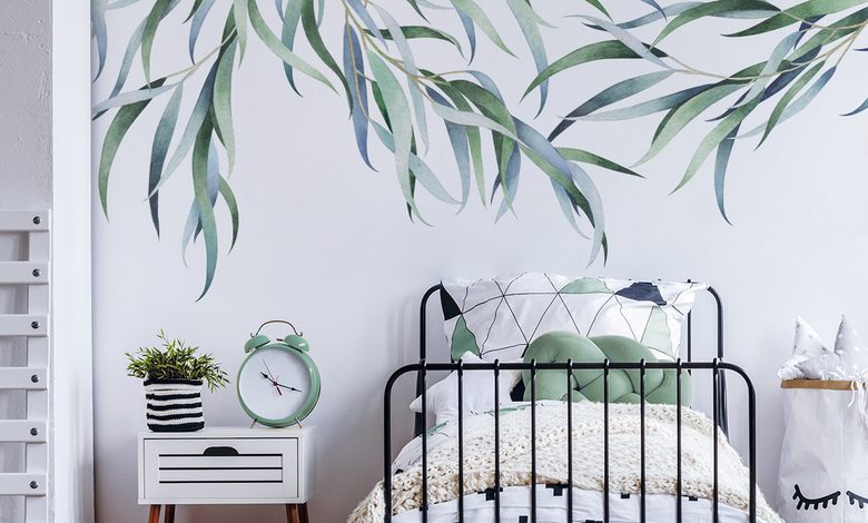 a curtain made of delicate leaves teenagers room wallpaper mural photo wallpapers demural