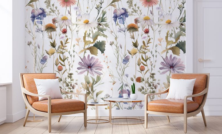 floral vines living room wallpaper mural photo wallpapers demural