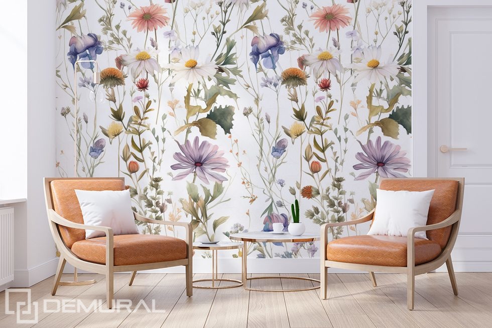 Floral vines Living room wallpaper mural Photo wallpapers Demural