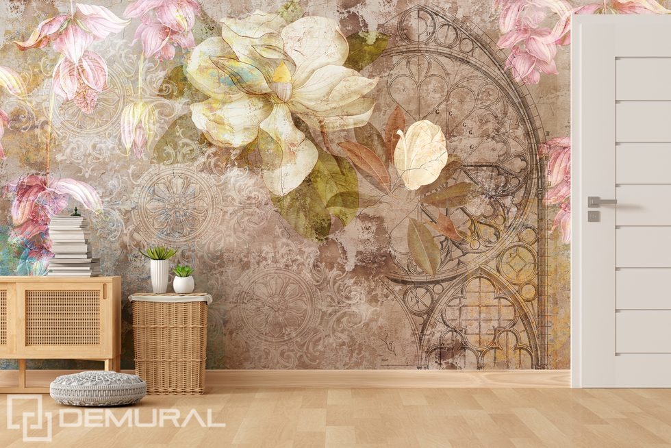 A stylish combination Flowers wallpaper mural Photo wallpapers Demural