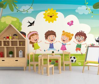 the energy of cheerful children childs room wallpaper mural photo wallpapers demural