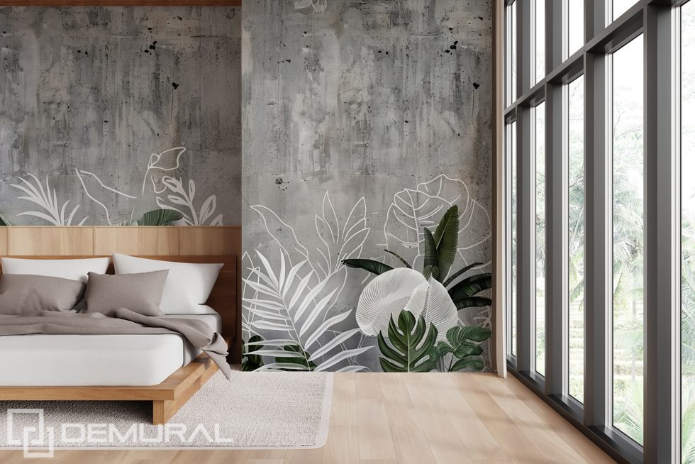 We tame concrete with plants Patterns wallpaper mural Photo wallpapers Demural