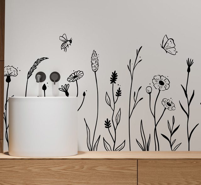 a very minimalist meadow bathroom wallpaper mural photo wallpapers demural