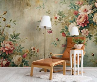 floral harmony in a romantic style flowers wallpaper mural photo wallpapers demural