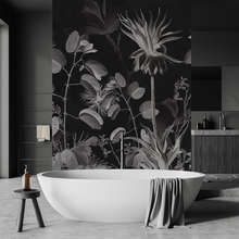 Botanical-elegance-in-black-and-white-bathroom-wallpaper-mural-photo-wallpapers-demural