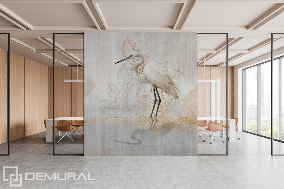 The dignity of the white heron Office wallpaper mural Photo wallpapers Demural