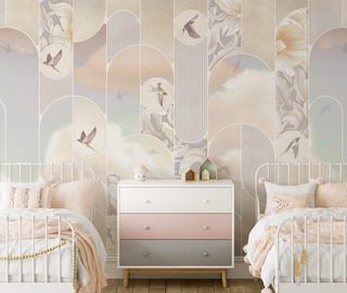 delicate dreams in a pastel aura childs room wallpaper mural photo wallpapers demural