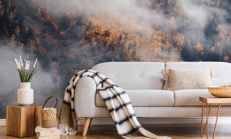 the misty mystery of mountain nature living room wallpaper mural photo wallpapers demural