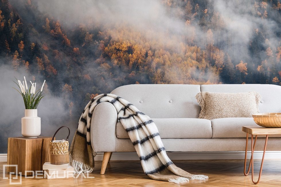 The misty mystery of mountain nature Living room wallpaper mural Photo wallpapers Demural