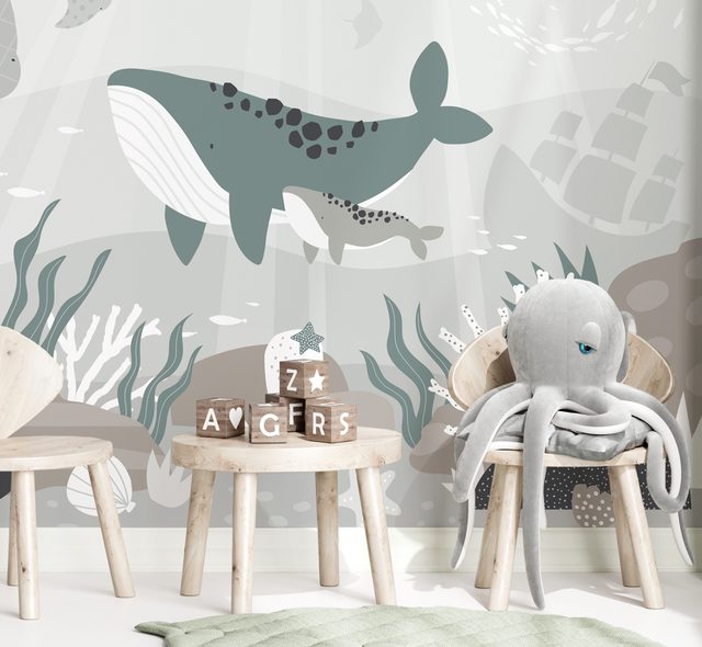 underwater adventure in a childs style childs room wallpaper mural photo wallpapers demural
