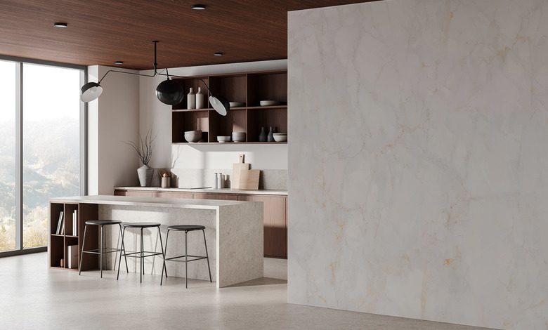 the marble effect in a modern way kitchen wallpaper mural photo wallpapers demural