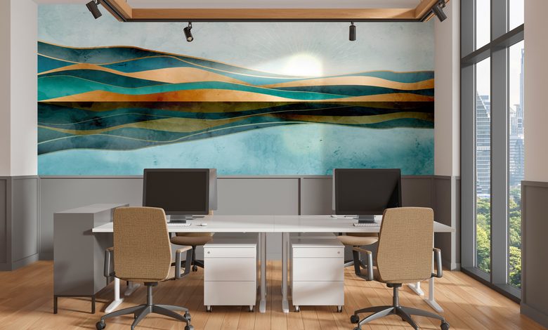 morning energy over the water surface office wallpaper mural photo wallpapers demural