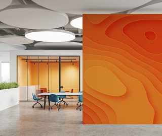 energetic abstraction in orange tones abstraction wallpaper mural photo wallpapers demural