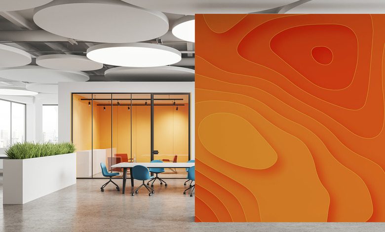 energetic abstraction in orange tones abstraction wallpaper mural photo wallpapers demural
