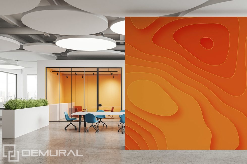 Energetic Abstraction in Orange Tones Abstraction wallpaper mural Photo wallpapers Demural