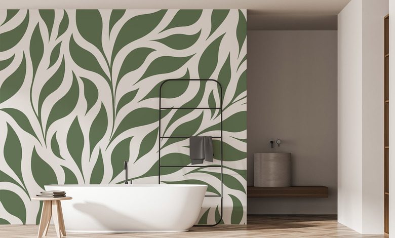 green motif of organic harmony bathroom wallpaper mural photo wallpapers demural