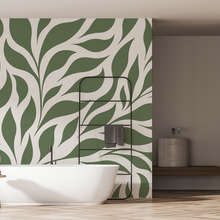 Green-motif-of-organic-harmony-bathroom-wallpaper-mural-photo-wallpapers-demural