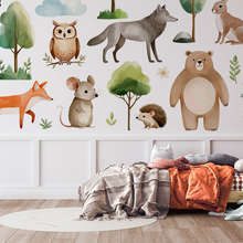 Forest-adventure-with-adorable-animals-childs-room-wallpaper-mural-photo-wallpapers-demural