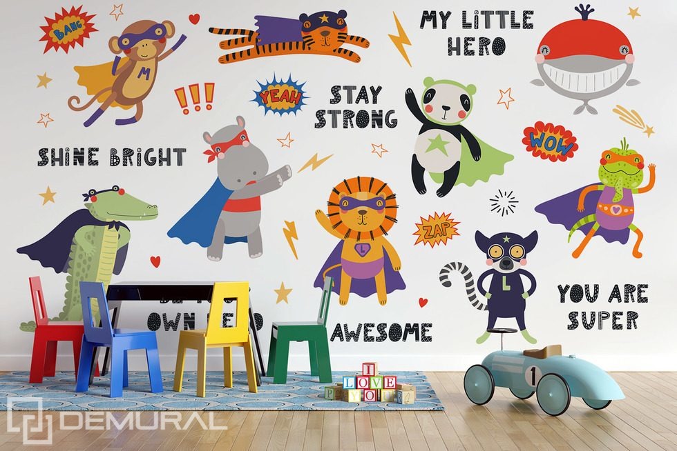Colorful Heroes of Everyday Adventures Child's room wallpaper mural Photo wallpapers Demural