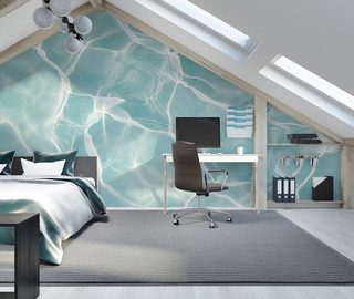 turquoise water surface with light reflections bedroom wallpaper mural photo wallpapers demural