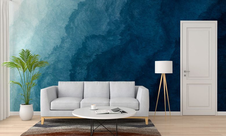 abstract structure in deep navy blue shades living room wallpaper mural photo wallpapers demural