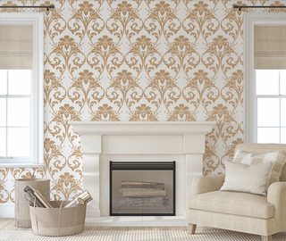 classic ornament in golden elegance living room wallpaper mural photo wallpapers demural