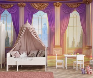 fairytale princess hall at sunset childs room wallpaper mural photo wallpapers demural